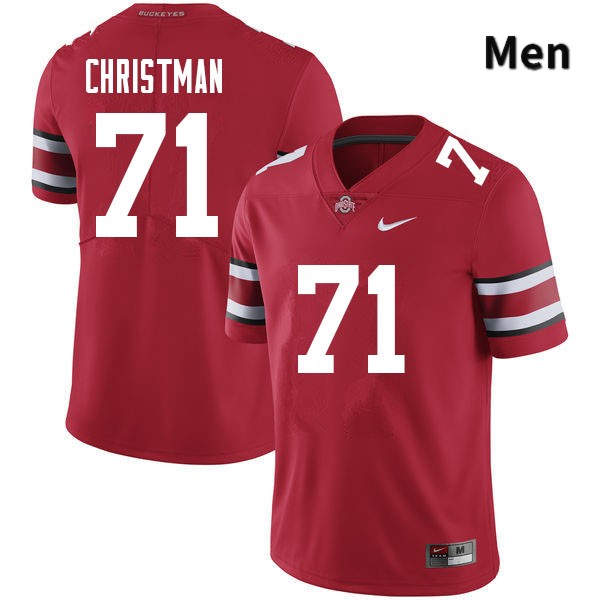 Ohio State Buckeyes Ben Christman Men's #71 Red Authentic Stitched College Football Jersey